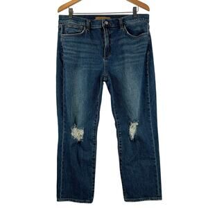 Joes Jeans Womens‎ 32 Blue Denim The Scout Mid Rise Distressed Boyfriend Zip Fly